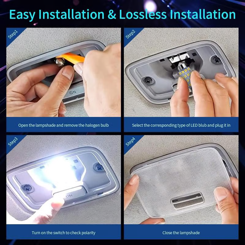42 Pieces Interior Car Lights💡 Super Bright White Dome Map Tail Cab Lights Bulb Kit Set