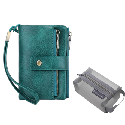 Women's Retro Style RFID Blocking Tri-fold Wallet