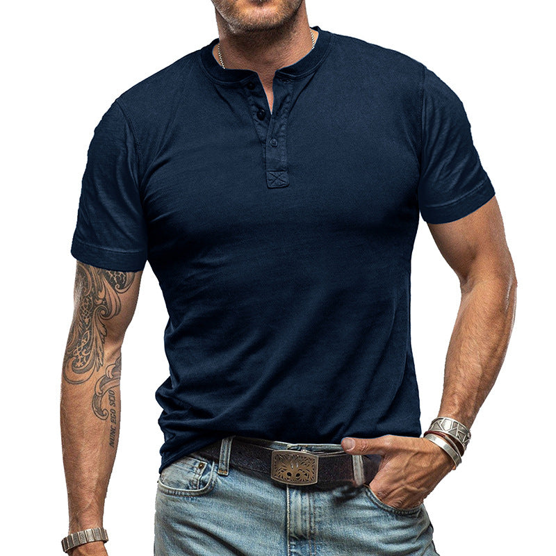 Men's Short Sleeve T-Shirts Basic Top with Button– Comfort, Style, And Versatility👕