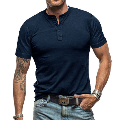 Men's Short Sleeve T-Shirts Basic Top with Button– Comfort, Style, And Versatility👕