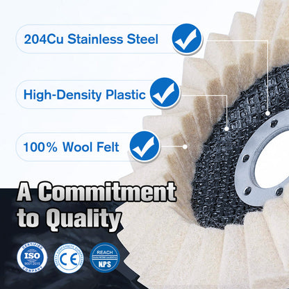 🔥LAST DAY -BUY 1 GET 1 FREE🔥✨ Achieve A Mirror Finish –Wool Felt Flap Polishing Disc
