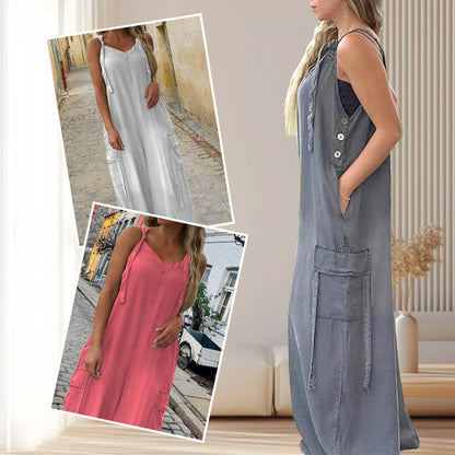 💕Was soll ich morgen anziehen?💃Damen Jumpsuit mit weitem Bein, locker geschnitten und mit Taschen✨ Komfort trifft mühelosen Stil