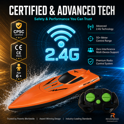 🚤 LIMITED-TIME 50% OFF! ✨ Dual-Motor RC Boat – 2.4GHz, Waterproof, Impact-Resistant 🌊