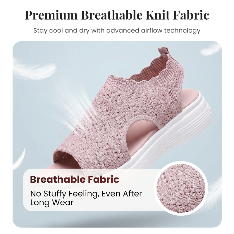 👡🌬️ Women's Breathable Knit Platform Sandals – Lightweight and Soft ✨