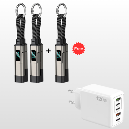 🔥HOT SALE 61% OFF🔥4-in-1 Digital Display Keychain Charging Cable