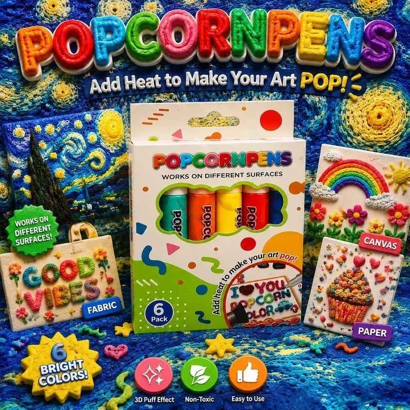 💥Surprise Price: Only £7.99!!🎁🔮Magic Pen – Draw 3D with one stroke!🎄 DIY Bubble Popcorn Drawing Pens& Buy 3 Pay 2 🔥