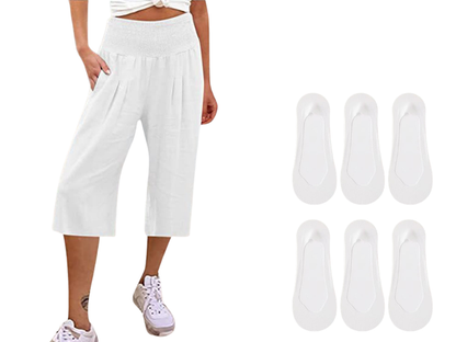 ☀️2026 HOT SALE 50% OFF🌿Lightweight Elastic Waist Crop Pants for Women