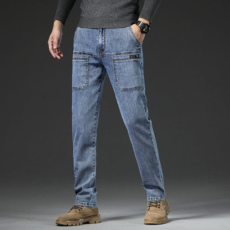 🔥 Men’s Slim Fit Jeans with 6 Functional Pockets – Style Meets Utility!