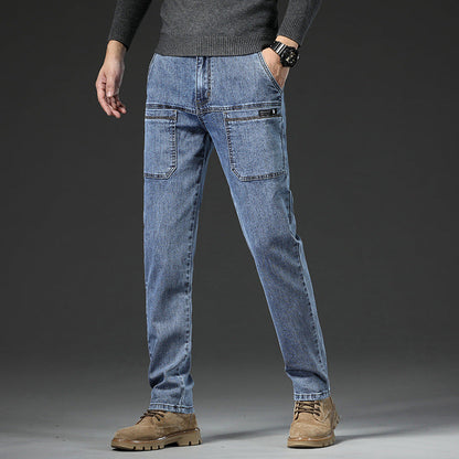 🔥 Men’s Slim Fit Jeans with 6 Functional Pockets – Style Meets Utility!