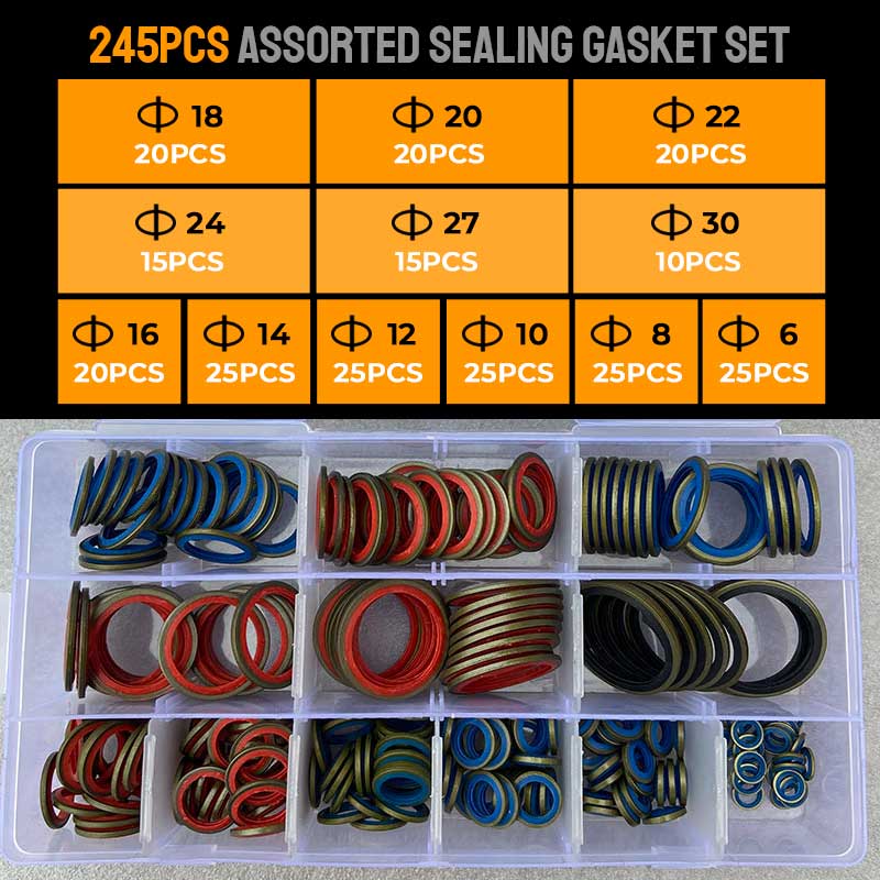 ✨Complete 100pcs/245pcs Rubber Sealing Washer Set – All-in-One, High-Value Leak-Proof Solution