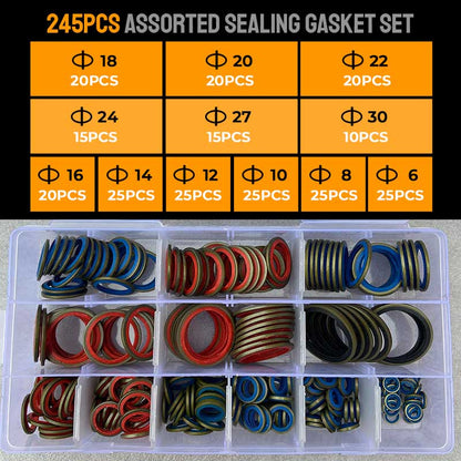 ✨Complete 100pcs/245pcs Rubber Sealing Washer Set – All-in-One, High-Value Leak-Proof Solution