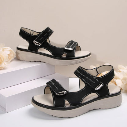 ✨Women’s Wedge Sandals With Hook & Loop Straps – Stylish Height & All-Day Walking Comfort ☀️