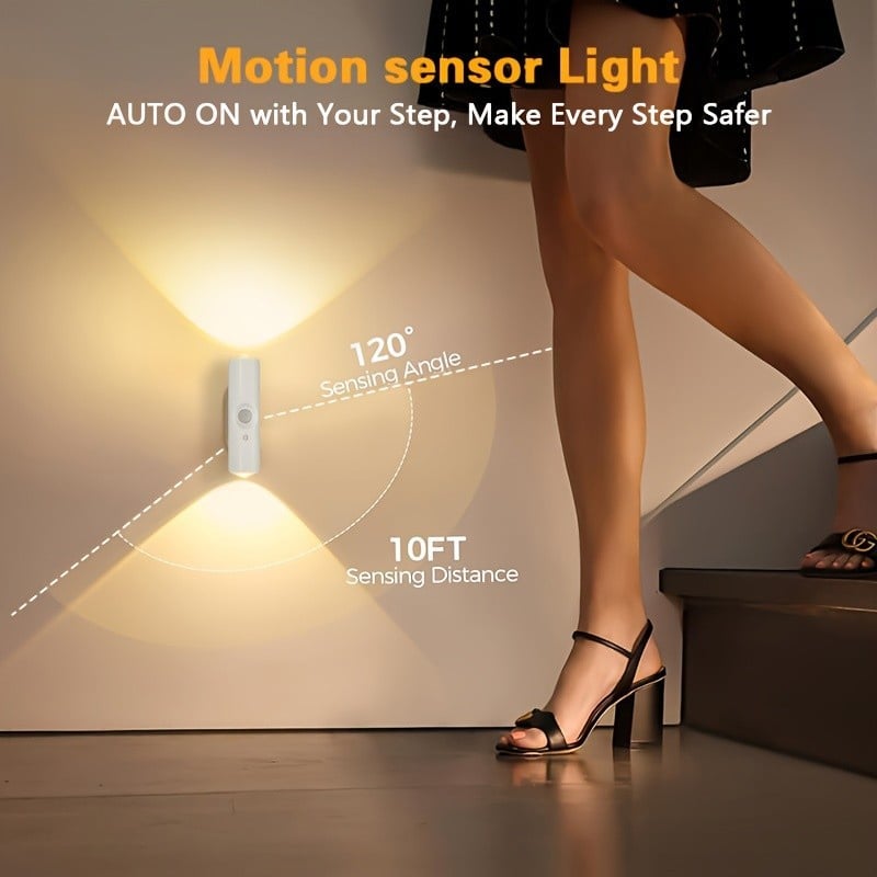 🎁LETZTE WOCHE SONDERPREIS 6,8 £!!⏳Wiederaufladbare intelligente LED-Bewegungssensor-Umgebungslicht