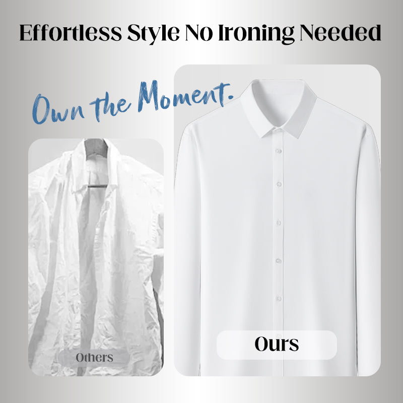 Men's Solid Color Lapel Long Sleeve Button-Down Shirts