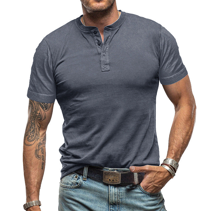Men's Short Sleeve T-Shirts Basic Top with Button– Comfort, Style, And Versatility👕