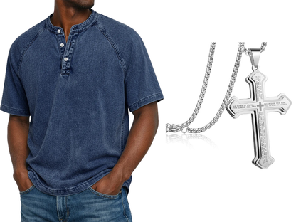 ✨Men's Casual Band Collar Short Sleeve Shirt - Comfortable, Breathable & Effortlessly Stylish