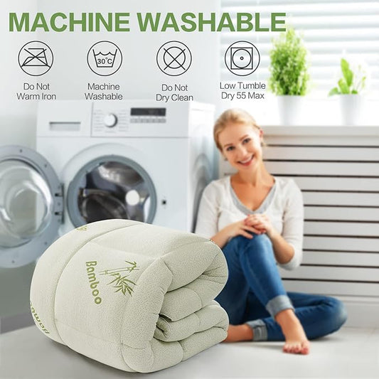 ⏰🔥LIMITED TIME 50% OFF! 💚 Premium Bamboo Viscose Twin Mattress Topper – Extra Thick 1200 GSM Quilted Pillow-Top for Ultimate Back Comfort 🛌🌸