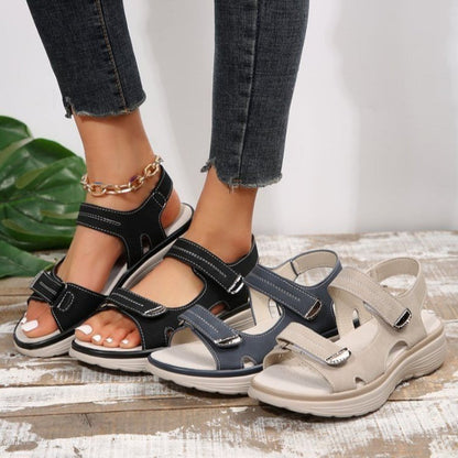 ✨Women’s Wedge Sandals With Hook & Loop Straps – Stylish Height & All-Day Walking Comfort ☀️