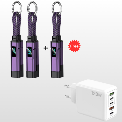 🔥HOT SALE 61% OFF🔥4-in-1 Digital Display Keychain Charging Cable