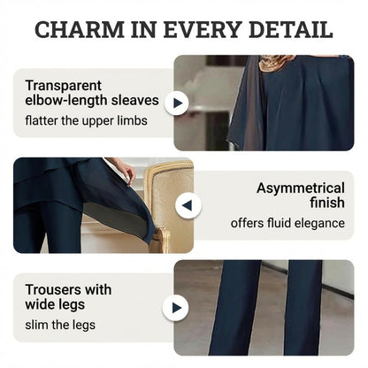 🎁New arrival 52% OFF💥Charming Irregular Top & Wide Leg Pants Set