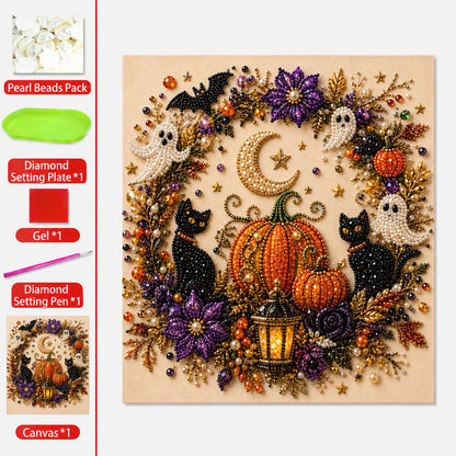 🔥 Letzter Tag 60% RABATT – 👻✨ Halloween-Perlenkunst-DIY-Kit – Verwandle winzige Perlen in schaurig-süße Magie