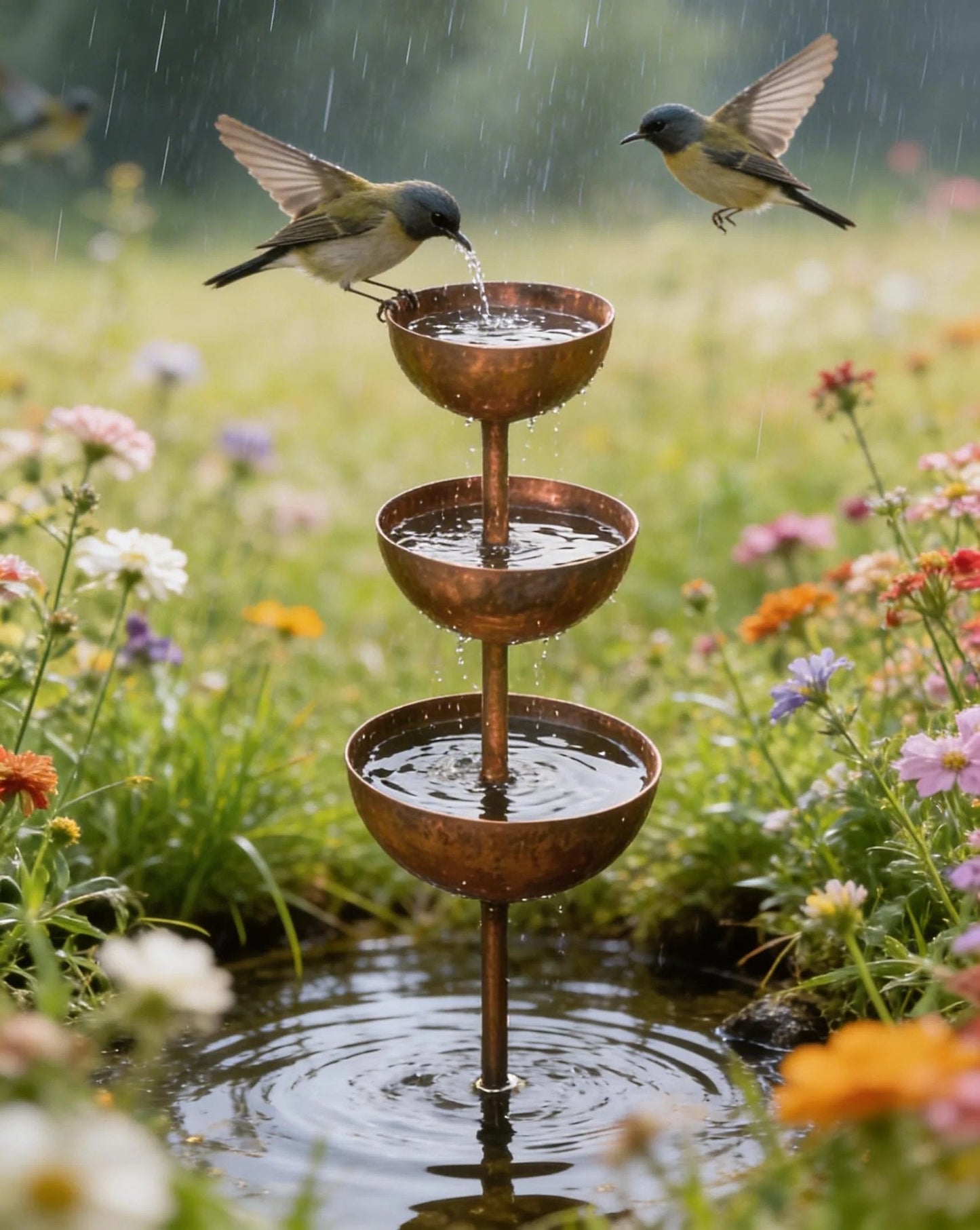 🐦LAST DAY SALE 50% OFF⚡ Rain Catcher - Plant Support 🌧️Metal Garden Ornament