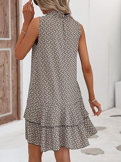 🎉Last Day Promotion 70% OFF💃Women's Geometric Print Bow Dress