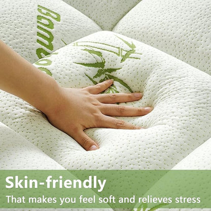 ⏰🔥LIMITED TIME 50% OFF! 💚 Premium Bamboo Viscose Twin Mattress Topper – Extra Thick 1200 GSM Quilted Pillow-Top for Ultimate Back Comfort 🛌🌸