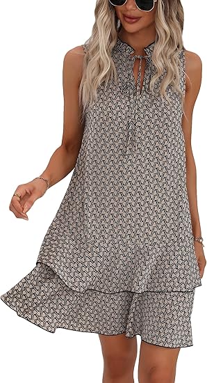 🎉Last Day Promotion 70% OFF💃Women's Geometric Print Bow Dress