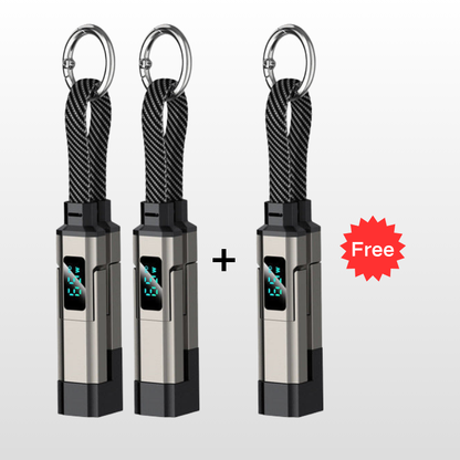 🔥HOT SALE 61% OFF🔥4-in-1 Digital Display Keychain Charging Cable