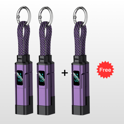 🔥HOT SALE 61% OFF🔥4-in-1 Digital Display Keychain Charging Cable