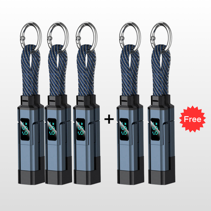 🔥HOT SALE 61% OFF🔥4-in-1 Digital Display Keychain Charging Cable