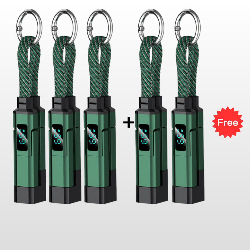 🔥HOT SALE 61% OFF🔥4-in-1 Digital Display Keychain Charging Cable