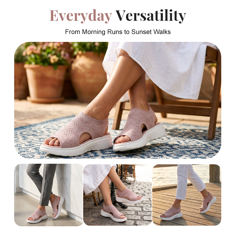 👡🌬️ Women's Breathable Knit Platform Sandals – Lightweight and Soft ✨
