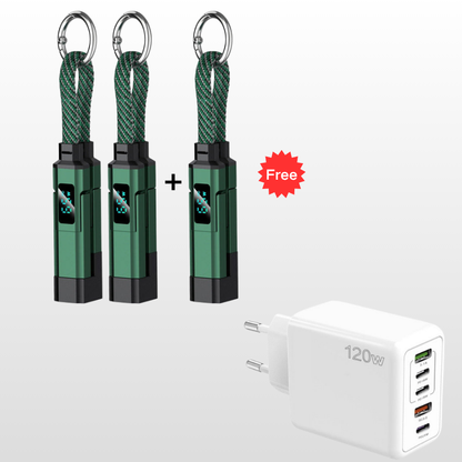 🔥HOT SALE 61% OFF🔥4-in-1 Digital Display Keychain Charging Cable