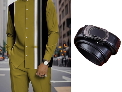 👔 Men's Striped Shirt & Pants 2-Piece Set✨ Effortless Style✨