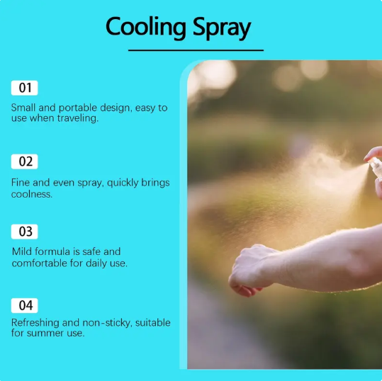 ❄️Instant Cooling Spray For Hot Weather Relief – Natural Peppermint Body Mist✨