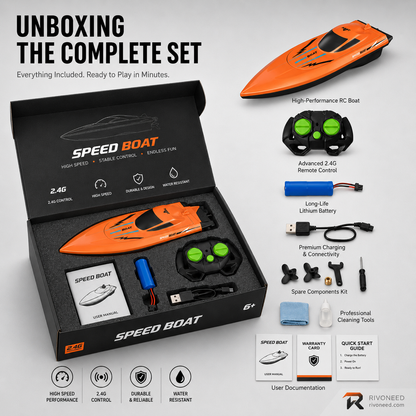 🚤 LIMITED-TIME 50% OFF! ✨ Dual-Motor RC Boat – 2.4GHz, Waterproof, Impact-Resistant 🌊