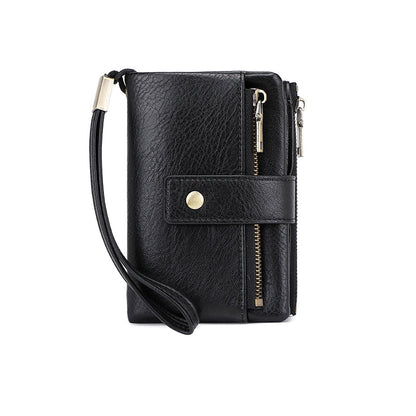 Women's Retro Style RFID Blocking Tri-fold Wallet