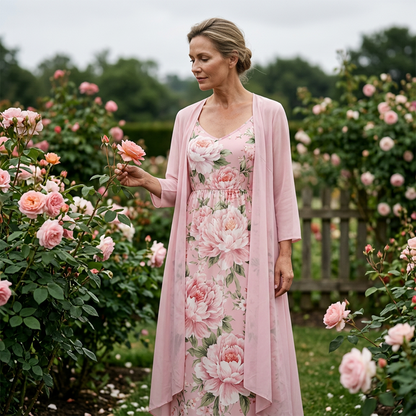 🌸👗Elegantes zweiteiliges Blumenkleid-Set für Damen – Perfekter Sommer-Urlaubslook✨