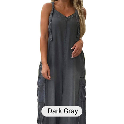 💕Was soll ich morgen anziehen?💃Damen Jumpsuit mit weitem Bein, locker geschnitten und mit Taschen✨ Komfort trifft mühelosen Stil
