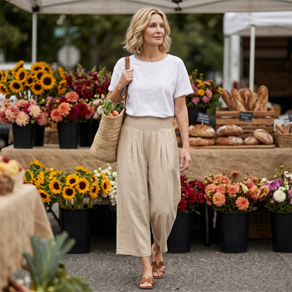 ☀️2026 HOT SALE 50% OFF🌿Lightweight Elastic Waist Crop Pants for Women