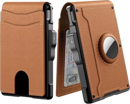 🔥Last Day 50% OFF-💼🔒Men's Simple Bifold Wallet- With Pop Up Aluminum Case Money Clip Slim Leather Slots Credit Card Holder RFID Blocking Bifold Minimalist Wallet(🎁Perfect Gift)