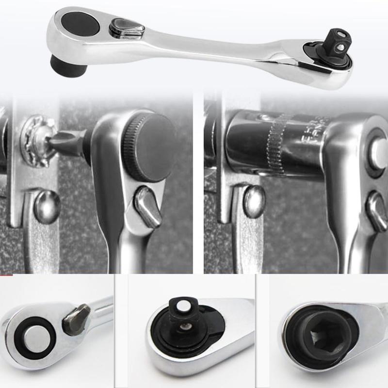 Silver Ratchet Wrench 1/4 Inch Mini Double Headed 72 Tooth Drive Socket🔧 The Mini Wrench That Tackles Tight Spaces!