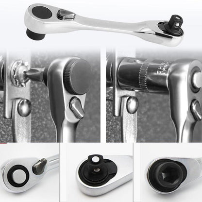 Silver Ratchet Wrench 1/4 Inch Mini Double Headed 72 Tooth Drive Socket🔧 The Mini Wrench That Tackles Tight Spaces!