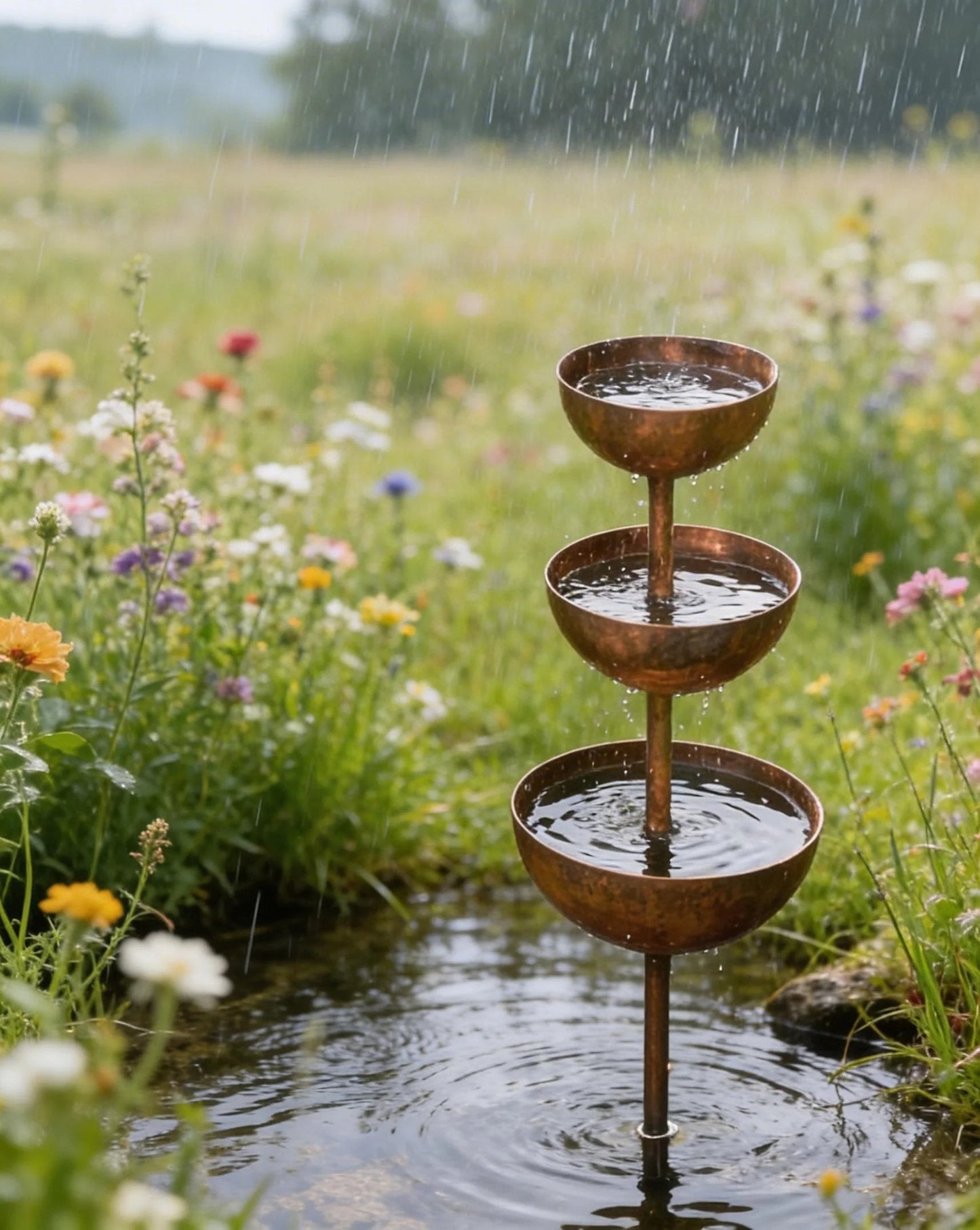 🐦LAST DAY SALE 50% OFF⚡ Rain Catcher - Plant Support 🌧️Metal Garden Ornament