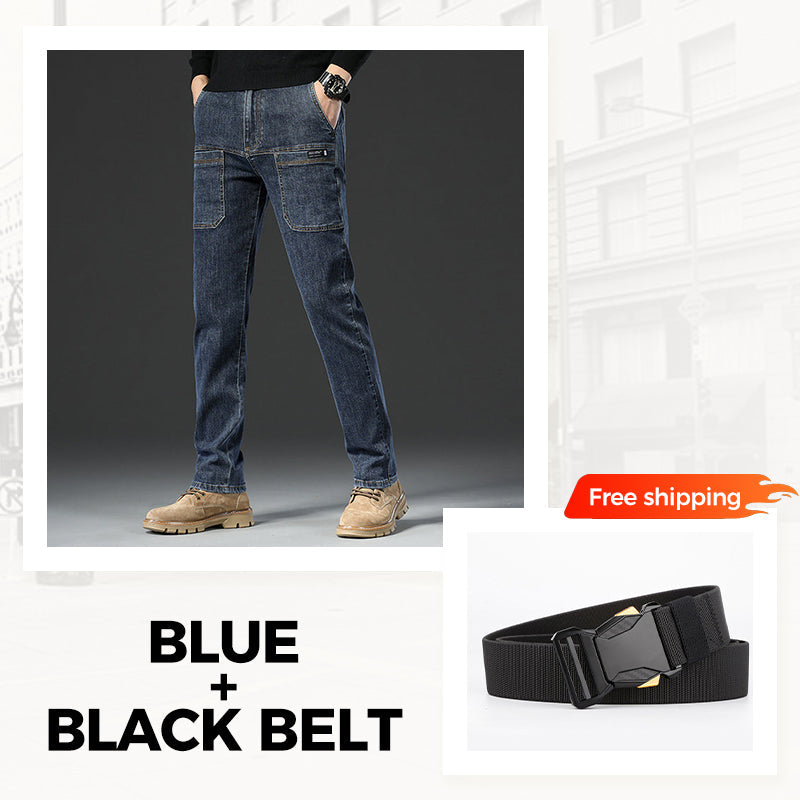 🔥 Men’s Slim Fit Jeans with 6 Functional Pockets – Style Meets Utility!