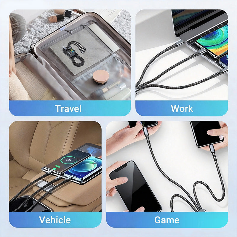 Transparent Luminous 3-in-1 Fast Charging Cable
