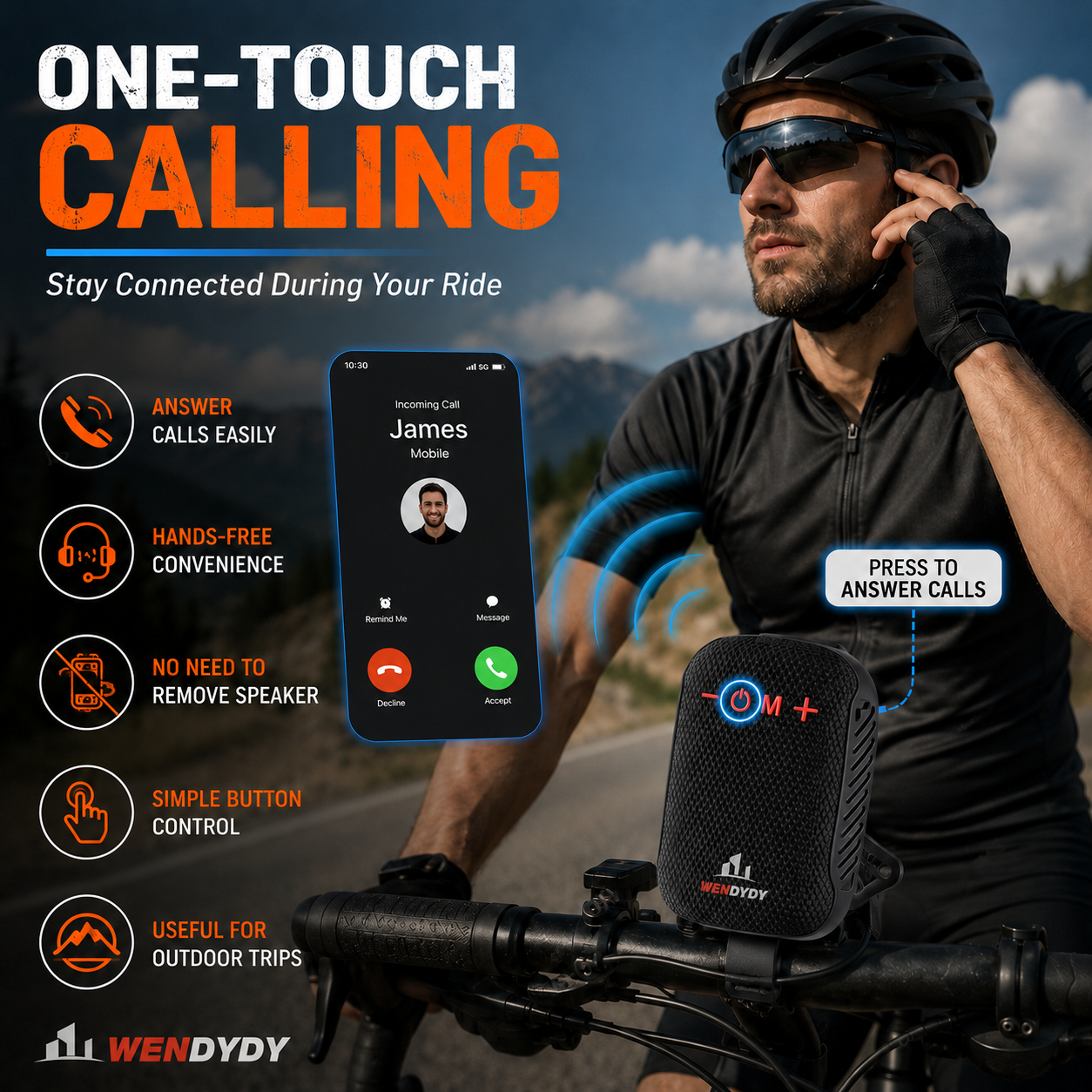🚴‍♂️🎵 Waterproof Bike Bluetooth Speaker – IPX5, TWS stereo, hands‑free calls. Secure mount, 70m range. Ride with beats! 🔊✨