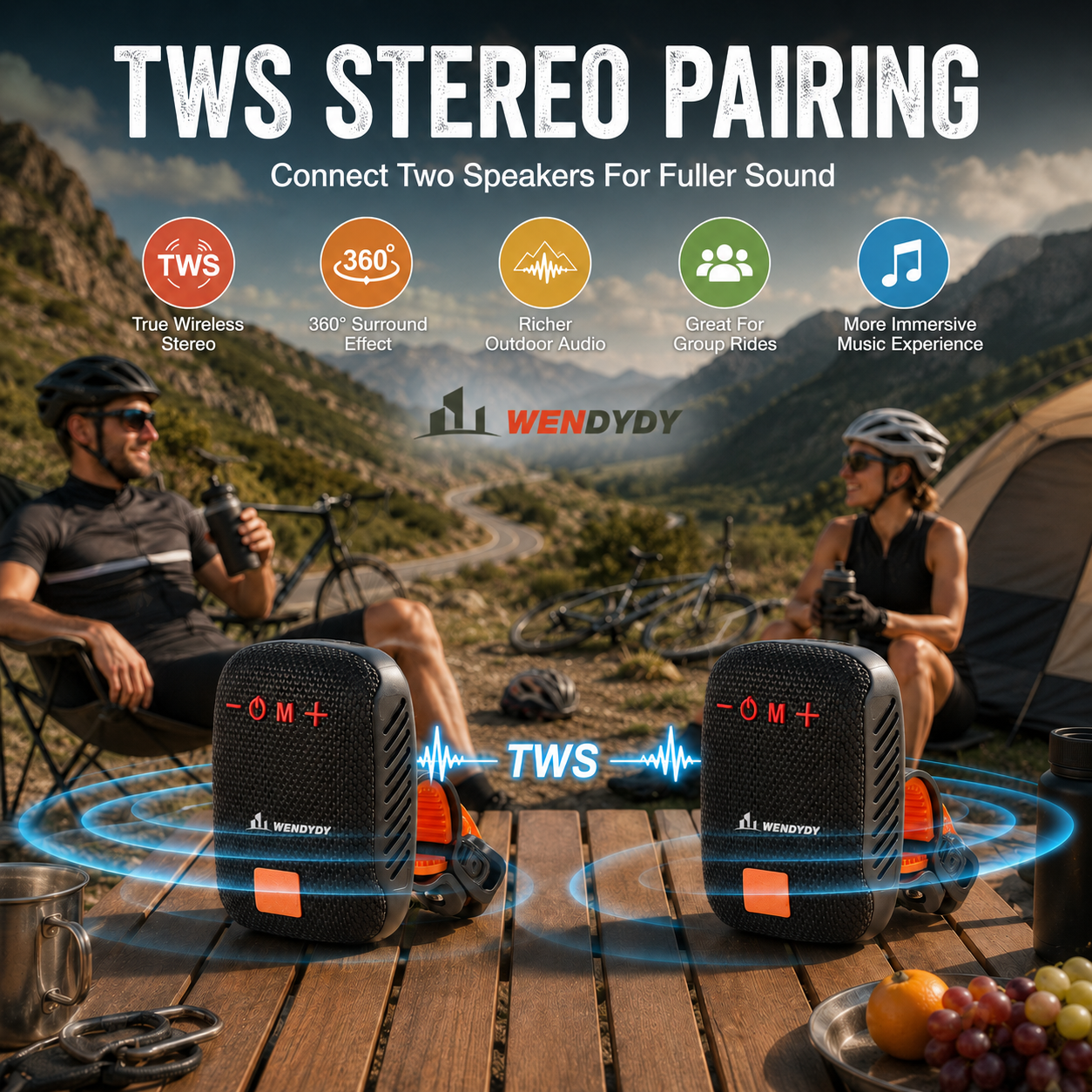 🚴‍♂️🎵 Waterproof Bike Bluetooth Speaker – IPX5, TWS stereo, hands‑free calls. Secure mount, 70m range. Ride with beats! 🔊✨